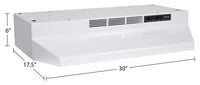 Broan BU2-Series 30" Under-Cabinet Range Hood - BU230WH | Hotte de cuisinière sous l'armoire Broan de série BU2 de 30 po - BU230WH | BU230WHW