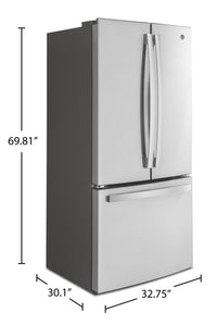 GE 18.6 Cu. Ft. Counter-Depth French-Door Refrigerator - GWE19JYLFS | Réfrigérateur GE de 18,6 pi³ à portes françaises de profondeur comptoir - GWE19JYLFS | GWE19JYL