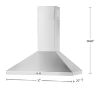 Whirlpool 30" Wall Mount Range Hood - WVW53UC0LS | Hotte de cuisinière murale Whirlpool de 30 po - WVW53UC0LS | WVW530LS
