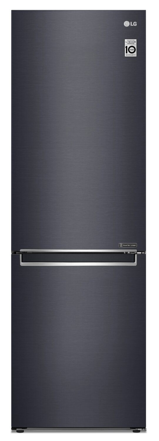 LG 12 Cu. Ft. Counter-Depth Bottom-Freezer Refrigerator with Wine Rack - LBNC12241P - Refrigerator in Matte Black 