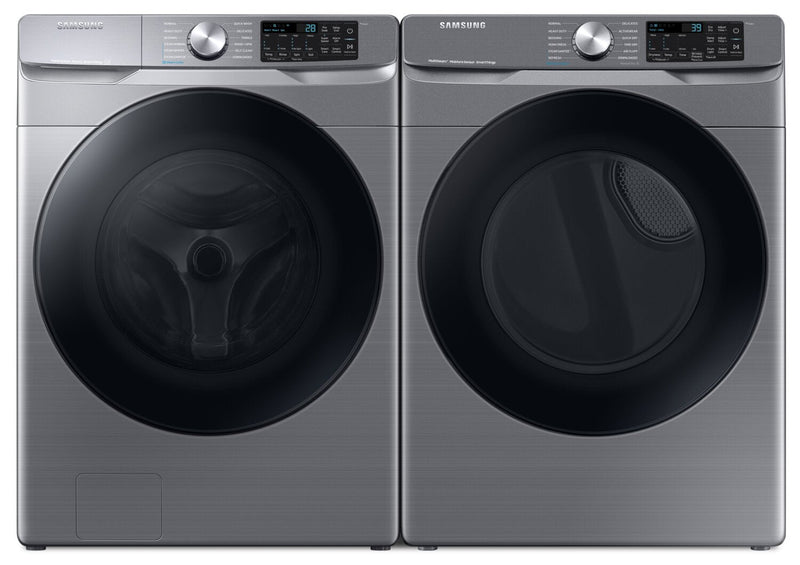 Samsung 5.2 Cu. Ft. Front-Load Washer and 7.5 Cu. Ft. Electric Dryer - Platinum | Laveuse à chargement frontal de 5,2 pi³ et sécheuse électrique de 7,5 pi³ de Samsung - platine | SAFL630P