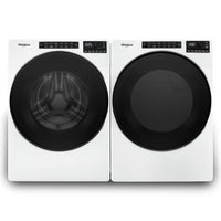 Whirlpool 5.8 Cu. Ft. Front-Load Washer and 7.4 Cu. Ft. Gas Dryer - White | Laveuse à chargement frontal de 5,8 pi³ et sécheuse à gaz de 7,4 pi³ de Whirlpool - blanches | WHFL665G