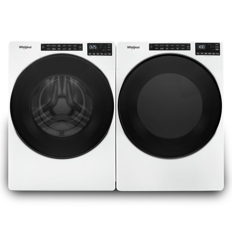 Whirlpool 5.8 Cu. Ft. Front-Load Washer and 7.4 Cu. Ft. Gas Dryer - White | Laveuse à chargement frontal de 5,8 pi³ et sécheuse à gaz de 7,4 pi³ de Whirlpool - blanches | WHFL665G