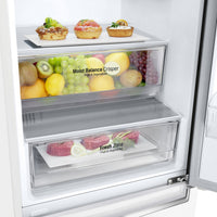 LG 12 Cu. Ft. Counter-Depth Bottom-Freezer Refrigerator - LBNC12231W - Refrigerator in White