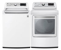 LG Smart 5.6 Cu. Ft. Top-Load Washer and 7.3 Cu.Ft. Electric Dryer | Laveuse intelligente à chargement par le haut de 5,6 pi³ et sécheuse électrique de 7,3 pi³ de LG | LGTL7305