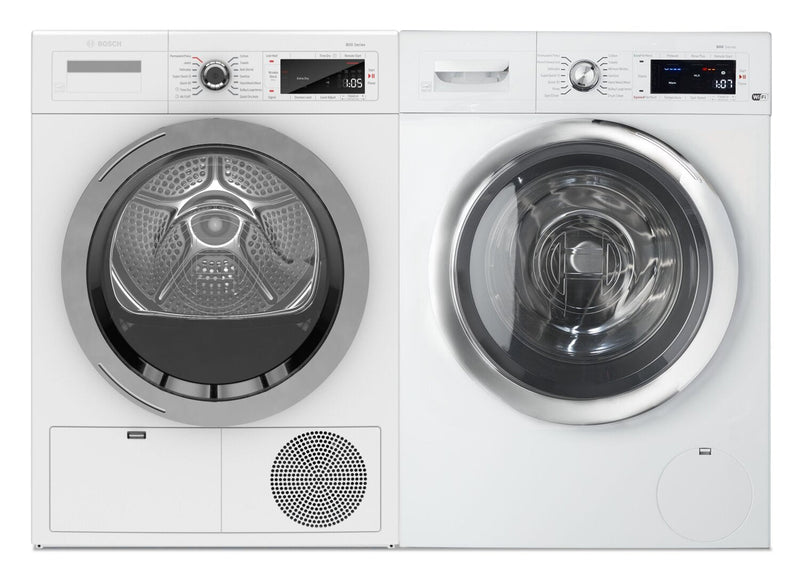 Bosch 800 Series Home Connect 2.2 Cu. Ft. Washer and 4 Cu. Ft. Condensation Dryer | Laveuse de 2,2 pi³ et sécheuse par condensation de 4 pi³ de série 800 de Bosch avec Home ConnectMC | BHFL800L