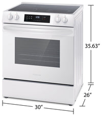 Frigidaire 5.3 Cu. Ft. Front-Control Electric Range - FCFE306CAW  | Cuisinière électrique Frigidaire de 5,3 pi3 avec commandes à l’avant - FCFE306CAW  | FCFE306W