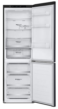 LG 12 Cu. Ft. Counter-Depth Bottom-Freezer Refrigerator with Wine Rack - LBNC12241P - Refrigerator in Matte Black 