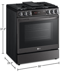 LG 6.3 Cu. Ft. Smart Front-Control Gas Range with Air Fry - LSGL6335D | Cuisinière à gaz intelligente LG de 6,3 pi3 avec commandes à l’avant et Air Fry - LSGL6335D | LSGL633D