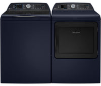 GE Profile 6.2 Cu. Ft. Top-Load Washer and 7.3 Cu. Ft. Electric Dryer - Sapphire Blue  | Laveuse à chargement par le haut de 6,2 pi³ et sécheuse électrique de 7,3 pi³ de GE Profile - bleu saphir  | GETL90RS