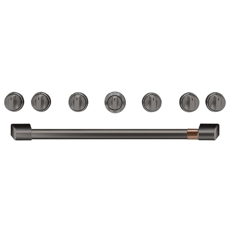 Café Handle and Knob Set for 36" Range in Brushed Black - CXPR6HKPMBT | Ensemble de poignées et de boutons Café noir brossé pour cuisinière de 36 po - CXPR6HKPMBT | CXPR6HBT
