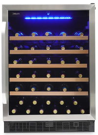 Silhouette Stilton 5.7 Cu. Ft. 50-Bottle Under-Counter Wine Cellar - SWC057D1BSS - Beverage Centre in Stainless Steel
