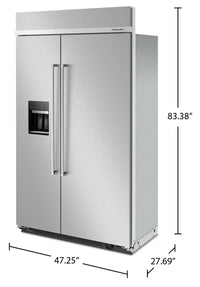 KitchenAid 29.4 Cu. Ft. Built-In Side-by-Side Refrigerator - KBSD708MSS | Réfrigérateur encastré KitchenAid de 29,4 pi³ à compartiments juxtaposés - KBSD708MSS | KBSD708S