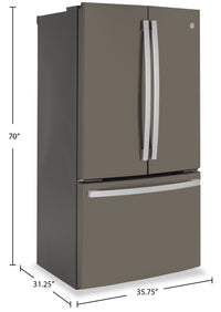 GE 23.1 Cu. Ft. Counter-Depth French-Door Refrigerator - GWE23GMNES  | Réfrigérateur GE de 23,1 pi³ à portes françaises de profondeur comptoir - GWE23GMNES  | GWE23GES