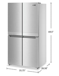 KitchenAid 19.4 Cu. Ft. Counter-Depth 4-Door Refrigerator - KRQC506MPS | Réfrigérateur KitchenAid de 19,4 pi³ à 4 portes de profondeur comptoir - KRQC506MPS | KRQC50PS