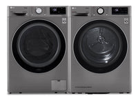 LG 2.6 Cu. Ft. Front-Load Washer and 4.2 Cu. Ft. Heat Pump Dryer | Laveuse à chargement frontal de 2,6 pi³ et sécheuse avec pompe à chaleur de 4,2 pi³ de LG | LGFL145P