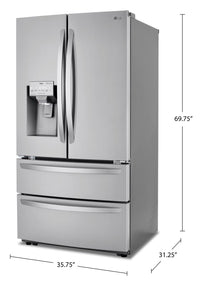 LG 22 Cu. Ft. Smart Counter-Depth 4-Door Refrigerator with Craft Ice Maker - LRMXC2206S | Réfrigérateur intelligent LG de 22 pi³ à 4 portes de profondeur comptoir et machine à glaçons - LRMXC2206S | LRMXC22S