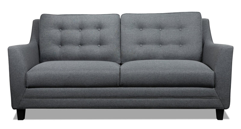Novalee Linen-Look Fabric Sofa - Grey|Sofa Novalee en tissu d'apparence lin - gris|NOVAGYSF