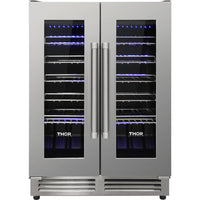Thor Kitchen Dual Zone French-Door Wine Cooler - TWC2402 - Refrigerator in Stainless Steel 