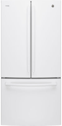 GE Profile 24.5 Cu. Ft. French-Door Refrigerator with Space-saving Icemaker – PNE25NGLKBB - Refrigerator with Exterior Water/Ice Dispenser in White