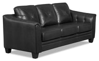 Andi Leather-Look Fabric Sofa - Black|Sofa Andi en tissu d'apparence cuir - noir|ANDIBKSF