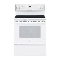 GE 30" RANGE - SELF CLEAN -GLASS TOP WHITE-JCB635DKWW | JCB635KW