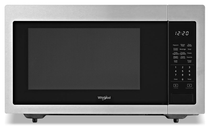 Whirlpool 1.6 cu ft, 21.75 in. Countertop Microwave, 1100 Watts - Countertop Microwave in Stainless Steel