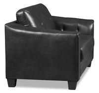 Andi Leather-Look Fabric Loveseat - Black | Causeuse Andi en tissu d'apparence cuir - noire | ANDIBKLV