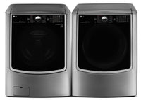 LG 6.0 Cu. Ft. Front-Load Steam Washer and 9.0 Cu. Ft. Electric Dryer – Graphite Steel - Laundry Set in Graphite