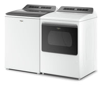 Whirlpool 5.4 Cu. Ft. Top-Load Washer and 7.4 Cu. Ft. Gas Dryer – White|Laveuse à chargement par le haut de 5,4 pi³ et sécheuse à gaz de 7,4 pi³ de Whirlpool - blanches|WHTL510G
