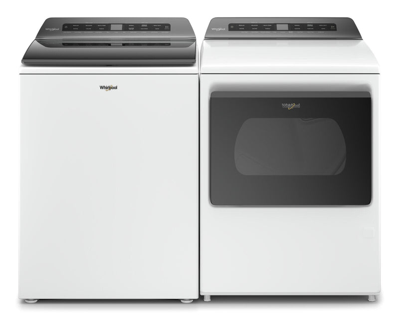 Whirlpool 5.4 Cu. Ft. Top-Load Washer and 7.4 Cu. Ft. Gas Dryer – White