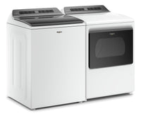 Whirlpool 5.5 Cu. Ft. Smart Top-Load Washer and 7.4 Cu. Ft. Smart Gas Dryer - White|Laveuse à chargement par le haut de 5,5 pi³ et sécheuse à gaz de 7,4 pi³ de Whirlpool - blanches|WHTL612G