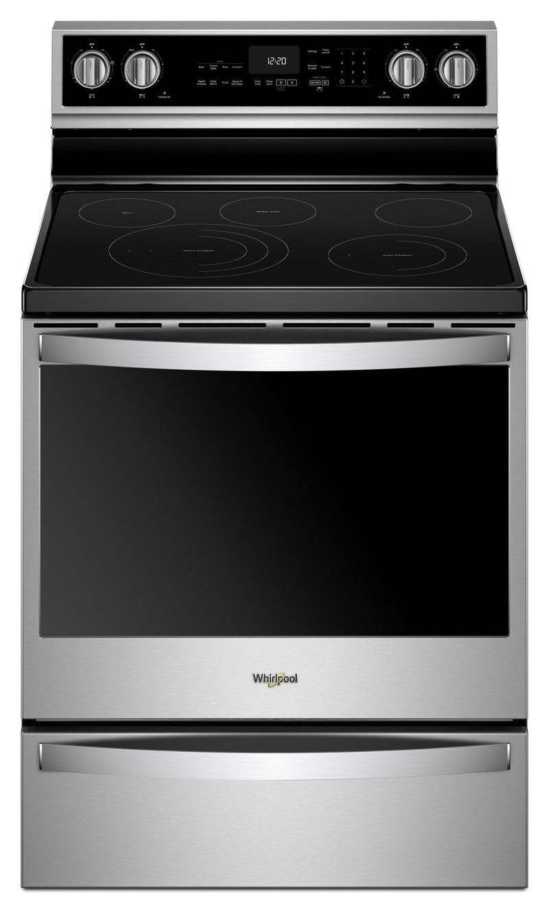 Whirlpool® 6.4 Cu. Ft. Electric Freestanding Range with 5 Elements - YWFE975H0HZ - Electric Range in Stainless Steel