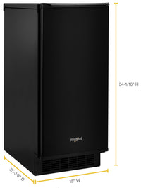 Whirlpool 15" Ice Maker with Clear Ice Technology - WUI75X15HB - Ice Maker in Black