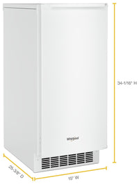 Whirlpool 15" Ice Maker with Clear Ice Technology - WUI75X15HW - Ice Maker in White