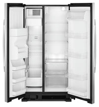 Amana 21 Cu. Ft. Side-By-Side Refrigerator with Dual Pad External Ice and Water Dispenser – ASI2175G - Refrigerator with Exterior Water/Ice Dispenser in Stainless Steel