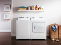 Whirlpool 4.4 Cu. Ft. I.E.C. Top-Load Washer and 7.0 Cu. Ft. Dryer – White - Laundry Set in White